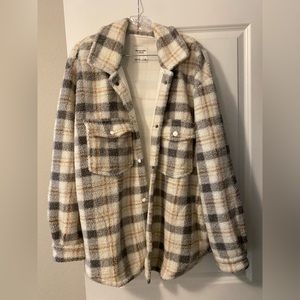 Worn once, indoors. Sherpa jacket